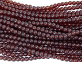Matte Garnet 4mm round druk beads  - 100 Czech Beads